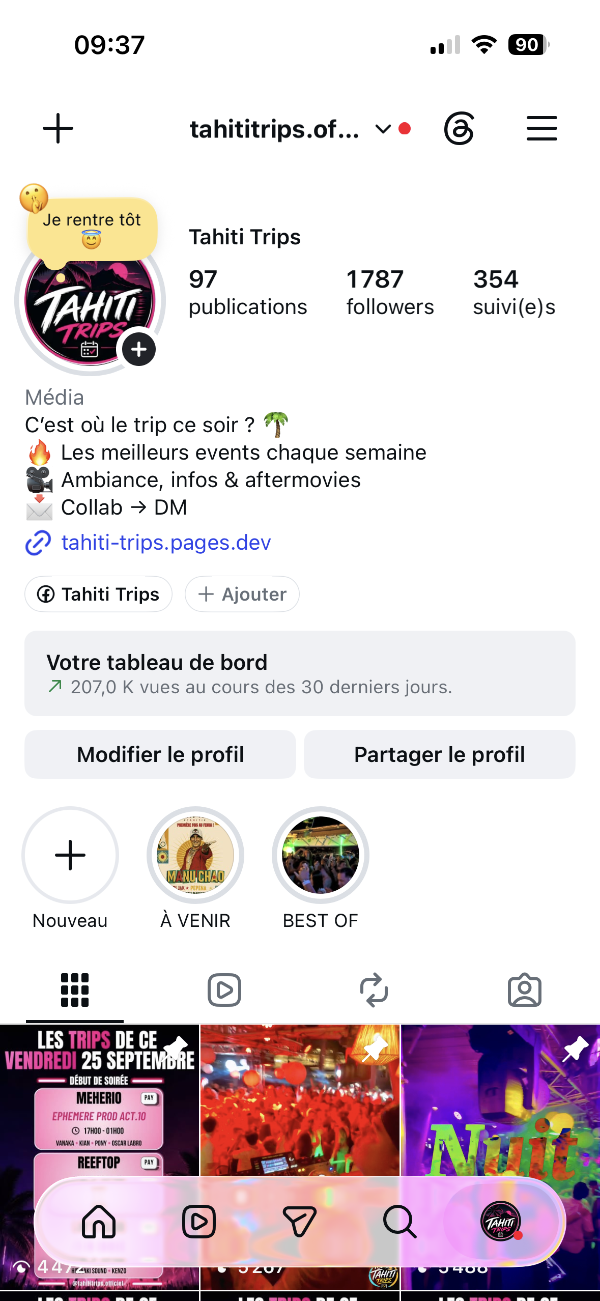 Profil Instagram Tahiti Trips